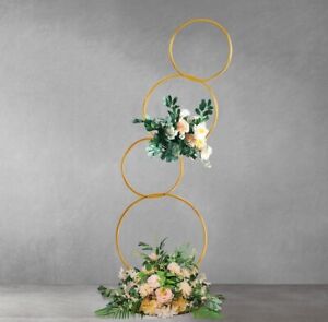 Wedding Round Hoop Backdrop Stand, Metal Flower Arch Frame for Photo Background