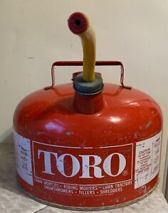 Vintage TORO/EAGLE 2-1/2 Gallon Metal Gas Can w/Spout Rear Vented Look!