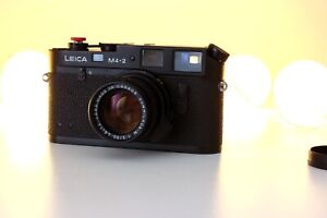 Leica m4-2 rangefinder camera, summicron-m 50mm f/2, ligmeter, black, serviced