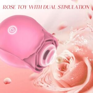10-Speed Rose Sucking Vibrator G-spot Massager Dildo Clit Sucker Sex Toy Women