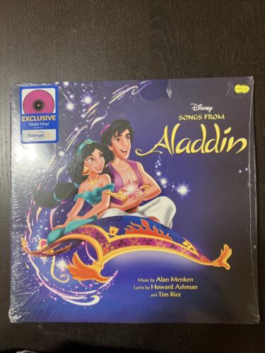 Disney Songs From Aladdin Soundtrack Violet Vinyl Record LP WALMART LIMITED