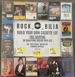 ALL $5 CLASSIC ROCK METAL BUY 5 & GET FREE SHIPPING BUILD YOUR CASSETTE TAPE LOT