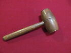 VINTAGE WOODEN GAVEL WITH BRASS ON HEAD & END JUDGE/AUCTIONEER 7 1/2