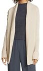 vince.  RIBBED OPEN FRONT WOOL/CASHMERE CARDIGAN SWEATER Marzipan Medium