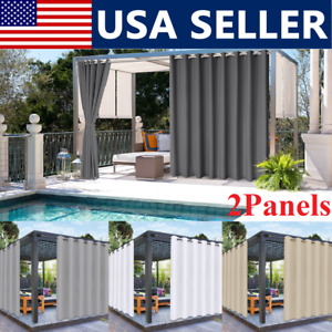 1x 2x Extra Wide Waterproof Outdoor Curtains for Patio Gazebo Blackout Drapes
