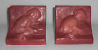 F.H.R. Robertson Pottery Los Angeles Pair Nude Child Rose Bookends
