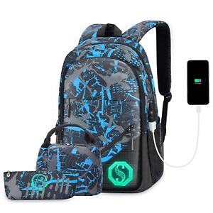Laptop Backpack For Boys School Bags For Kids With Usb Charging Port Water Resis