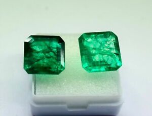 12 to 14 Ct Loose Gemstones Natural Emerald Pair Radiant Cut CGI Certified Best