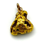 22k Yellow Gold Naturally Textured Raw Nugget Cluster Charm / Pendant (HoJ)
