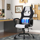 Massage Computer Gaming Chair Swivel Office Ergonomic Racing Chair Seat White