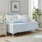 Laura Ashley Solid Cotton Blue 4 Piece Daybed Cover Set-39X75