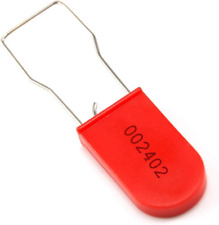 Red Plastic Padlock Security Seals with Metal Wire Numbered anti Tamper Tag Hasp