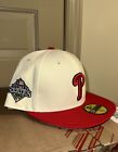 Philadelphia Phillies New Era 2008 World Series Fitted Hat Size 7 3/8 White NEW