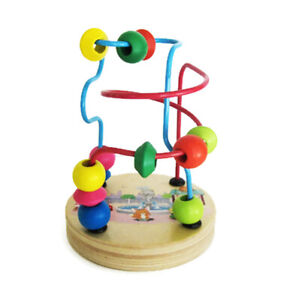 Wood Mini Wire Beads Maze, Preschool Learning Game, Brainteaser Waiting Room Toy