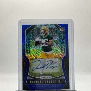 2019 Panini Prizm Darnell Savage JR. Blue Shimmer Auto #/10 SP Packers Rookie RC