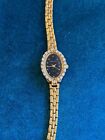 Vtg Lindenwold Womens Watch Gold Tone Beautiful Crystal