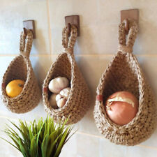 Wall Hanging Vegetable Fruit Storage Basket Natural Wicker Woven Basket Kitchen