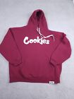 Cookies SF Hoodie Mens Medium Red Burgundy Pullover Sweatshirt Kangaroo Pocket