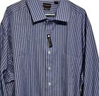 Rochester Shirt Mens 20 Egyptian Cotton Blue Pinstripe Button Down Dress 36/37