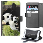 Two Panda Bear Hug Cuddle PU Leather Wallet Phone Case;Flip Case