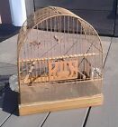 Antique Hendryx Bird Cage Gold Tone with Wire Mesh