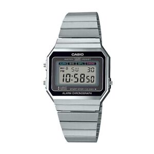 Casio A700W-1A,  Thin Case, Classic Chronograph Watch, Alarm, Date, NEW