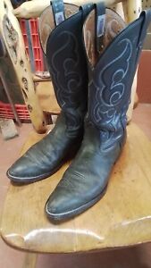 Nocona Men’s Cowboy Boots Size 12B Dark Grey Embroidered