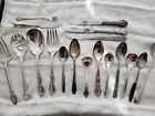 Large Lot 18  Silverplate/Stainless Vtg Flatware &  Serving PIECES Rogers & MORE