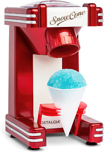 Nostalgia Snow Cone Shaved Ice Machine - Retro Table-Top Slushie Machine Makes 2