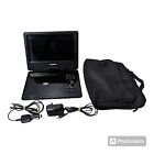 Sylvania Portable DVD Player & Carrying Case 9 Inch Swivel Screen 2 Plugs TESTED