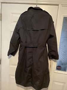 All Weather Navy Blue Trench Coat Air Force Defense Logistics Mens 38XS Free Shp