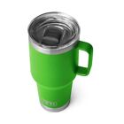 YETI  Rambler 30 oz Travel Mug with handle Stronghold Lid Canopy Green Logo New