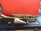 Vintage Holton Collegiate T602R Trumpet With Mouthpiece & Case Made in USA
