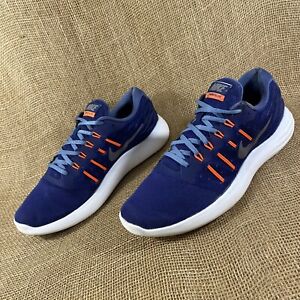 Nike Running Shoes Blue Orange Lunarstelos  Men's Size 11
