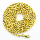 18K Yellow Gold 2.5mm Diamond Cut Rope Chain Fine Italian Pendant Necklace 18
