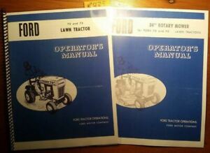 Ford 70 75 Lawn Tractor Owner's Operator's Manual 6/70 + 34