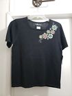Sag Harbor Black Floral Embroidered Accent Pullover Sweater Size PXS, New W/Tags