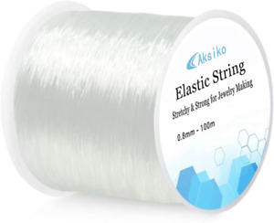 Elastic Bracelet String Cord, 0.8mm 328ft Crystal Stretch Bead String Cord for