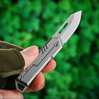 Stainless Steel Pocket Folding Blade Knife D2 Steel Blade Outdoor Keychain EDC