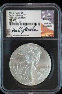 2021 Type 2 Silver Eagle NGC MS-70 First Day of Issue Signed by Michael Gaudioso