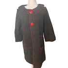 Beebop & Wally Women's gray wool coat with red edging and buttons - Large