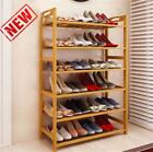 6 Tier Shoe Rack Entryway Shoe Shelf Holder Storage Organizer Wood Color