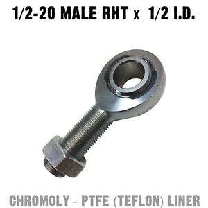 Chromoly PTFE Heim Joint 1/2 x 1/2 Male RHT Custom Fabrication Spherical Rod End