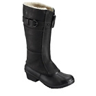 SOREL Winter Fancy Tall Boot Leather Fleece Front Zip Waterproof, Size 9, Black