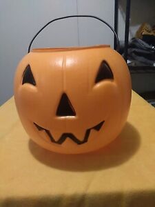 New ListingGeneral Foam Norfolk VA Plastic Pumpkin  Halloween  Blow Mold Candy Bucket VTG