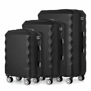 3 Pcs Travel Luggage Set Hardshell Lightweight Trolley Spinner Suitcase TSA Lock