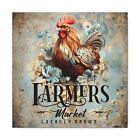 Farmers Market Locally Grown Rooster and Flowers Canvas Gallery Wrap