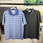 Lot Of 2 Linksoul Golf Polo Shirts Multi-Color Striped Men’s Large