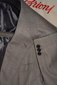 $4250 Brioni Handmade Wool Silk Cashmere Prince of Wales Blazer 40R 50R Italy