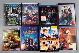 Marvel Superhero 9 DVD Blu Ray Lot! Avengers, Thor, Spider-Man, Guardians, FF